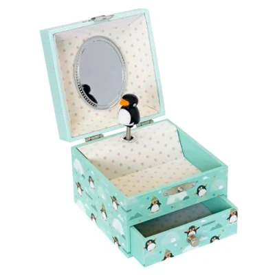 Immagine di Trousselier Pinguini S20801 Carillon Cubo per Gioielli, 10.5 x 8.5 cm, Multicolore