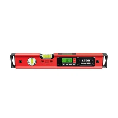 Immagine di PRO900 Livella Digitale 40cm con 2 display LCD e coperchio Elettronica memoria dei valori misurati per un massimo di 19 risultati Classe protezione IP65 Colore Rosso