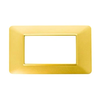 Immagine di Placche Compatibile Con Vimar Plana, Da 4 Moduli/Posti, Colore Oro Lucido