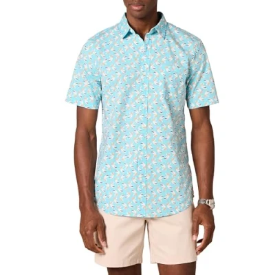 Immagine di Amazon Essentials Camicia in Popeline a Maniche Corte Slim Uomo, Blu Acqua, XL