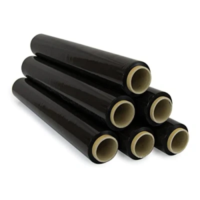 Immagine di OFITURIA pellicola nera per imballaggio da 50 cm x 200 metri di lunghezza rotolo elastica manuale industriale 6 pezzi