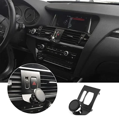 Immagine di YIWANG Supporto per cellulare in lega di alluminio 3 colori X3 X4 F25 F26 2010 2016 accessori auto (con volante) (nero)