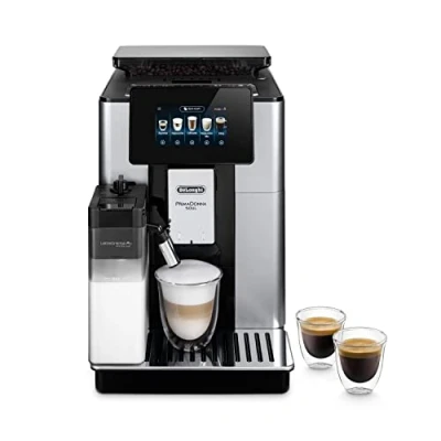 Immagine di De&#039;Longhi ECAM612.55.SB PrimaDonna Soul Macchina Automatica per Caffè in Chicchi, 1450 W, 2 Cups, LatteCrema System, Bean Adapt Technology, Acciaio e Plastica, Silver, Black,Esclusiva Amazon