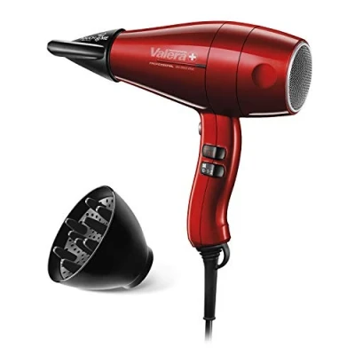 Immagine di Valera, Swiss Silent Jet 8500, Asciugacapelli Professionale, Phon Silenzioso, con Potente Motore, 3 Livelli di Temperatura, Ionizzatore, Cavo Flessibile Anti Attorcigliamento, 2000 W, Rosso