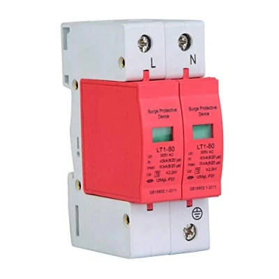 Immagine di Scaricatore di Sovratensione, Akozon Bassa Tensione Casa 2p 20KA Limitatore Sovratensione Dispositivo Protezione Contro le Sovratensioni(2P80KA)