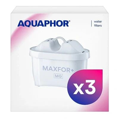 Immagine di AQUAPHOR Cartuccia filtrante MAXFOR+ kit 3 con magnesio I Filtro Per calcare, cloro, metalli pesanti e altro 200l di acqua pulita Tecnologia AQUALEN cibo bevande migliori