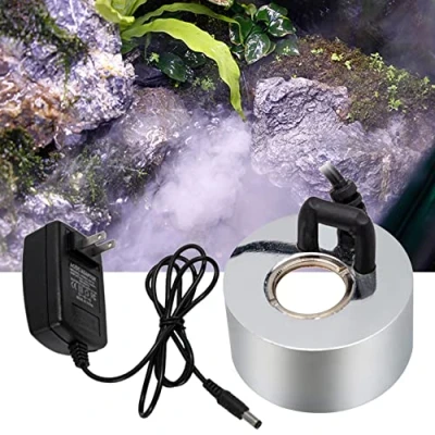 Immagine di BiiKoon Mist Maker Halloween Party Fog Machine Ultrasuoni Pond Fogger Alluminio Mister Umidificatore d&#039;Aria con Luce A LED Decorazione per Giardino Waterscape Pool Fontana (Color : No LED)