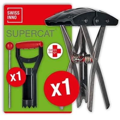 Immagine di SWISSINNO trappola per Talpe SuperCat. Design europeo, ultra efficace con alti tassi di cattura, facile da usare, sicura e riutilizzabile: 1 + 1x Set Accessori