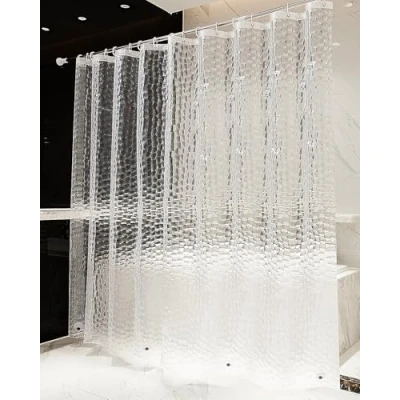 Immagine di OTraki Tenda Doccia 240 x 200 cm, Antimuffa di Spessore in Eva Bagno Effetto 3D Trasparente Tende Lavabile Vasca Ecologiche con 16 Ganci