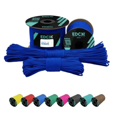 Immagine di EdcX 2 mm Nylon Paracord 275 (15, 30, 50 And 100 m) 100% Rope, 3 Strand Cord, Cord in Many Colours (Blue, 15