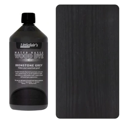 Immagine di tintura e per legno a base d&#039;acqua di Littlefair Gamma pastello (1 lt, Ironstone Grey)