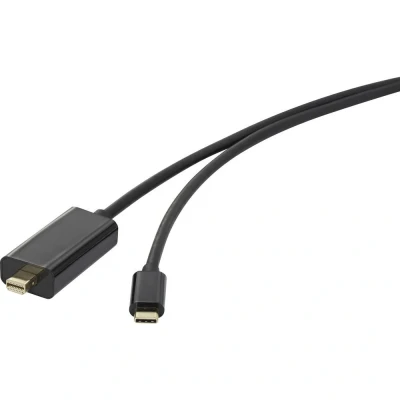 Immagine di Renkforce USB C® / Mini DisplayPort Cavo adattatore Spina C®, 5.00 m Nero RF 3421684