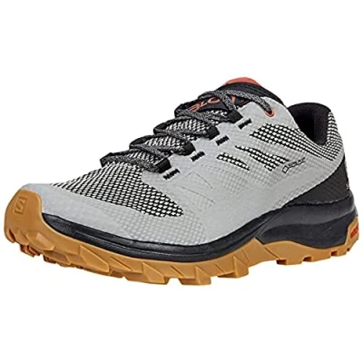 Immagine di Salomon Outline Gore Tex, Scarpe da Arrampicata Basse Uomo, Frost Gray Black Burnt Brick, 41 1/3 EU