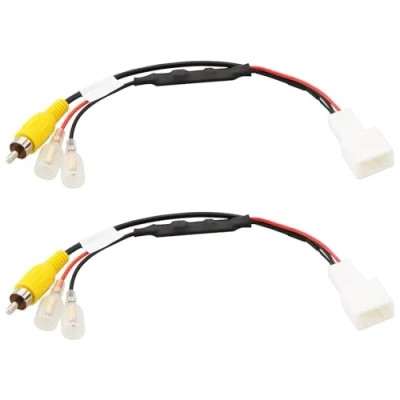 Immagine di VGOL 2 Pezzi 4 Pin Telecamera Di Retromarcia Per Auto Ritenzione Cablaggio Connettore Adattatore Posteriore Compatibile Con Toyota 23 Cm