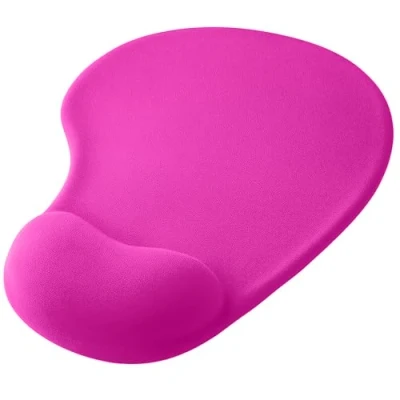 Immagine di OcioDual Tappetino per Mouse con Poggiapolsi, Colore Fucsia, Ergonomico Supporto in Gel, Tessuto Morbido Base Gomma Antiscivolo Laser e Ottici
