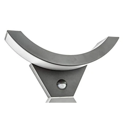 Immagine di HUBER lampada da parete a LED con sensore di movimento, 140, 10 W, 1050 lm, IP54, interna, curva, antracite