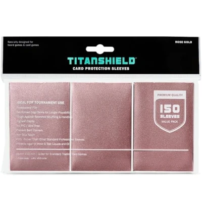 Immagine di TitanShield (150 custodie in oro rosa) compatibili con MTG Magic The Gathering, Lorcana, giochi da tavolo e carte collezionabili, 66 x 91 mm