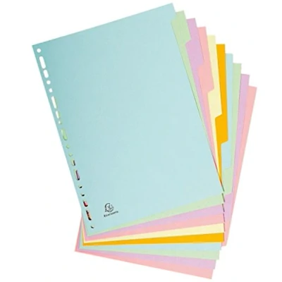 Immagine di Exacompta Forever Divisori in Cartone Riciclato, Formato A4, 180 g, 6 pz, Colori Pastello Pastell 10 TLG