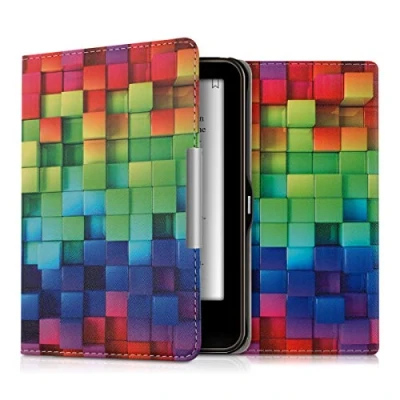 Immagine di kwmobile Custodia eReader Compatibile con Tolino Vision 1/2 / 3/4 HD Cover eBook Reader Flip Case multicolore/verde/blu Cubi