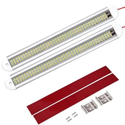 Immagine di Intckwan (2 Pack) 120 LED Illuminazione interna, 12v Luce interna auto con interruttore, per auto, camper, van, autobus, caravan, barca, cucina, bagno, camion