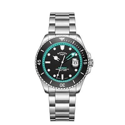 Immagine di Rotary Henley seamatic quadrante nero bracciale in acciaio inossidabile GB05430/80