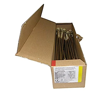 Immagine di KLIMAS viti per legno Torx, set di a testa piatta, TX, costruzione tetti, 10 x 380 mm, 25 pezzi, colore: giallo