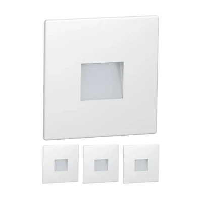 Immagine di ledscom.de 4 LED luce per scale/apparecchio da incasso FOW interni ed esterni, downlight, angolare, 85 x mm, bianco caldo