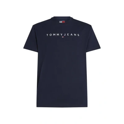 Immagine di Tommy Jeans Linear LOGO TEE Tshirt con stampa, Uomo, Taglia: 44, Dark night navy