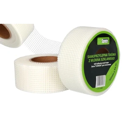 Immagine di ToolSpace Nastro Fibra di Vetro 4,5 cm x 45 m per Cartongesso e Intonaco, Montaggio la Riparazione Crepe Fori, Utile Generiche