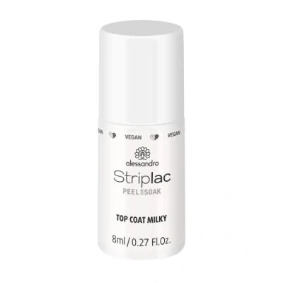Immagine di alessandro Striplac Peel or Soak Vegan Top coat MILKY LED per una verniciatura di colore lattiginoso unghie perfette in 15 minuti, 8 ml