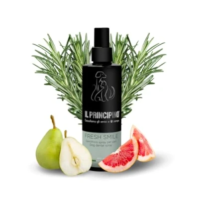 Immagine di Il Principino Dentifricio cane spray, previene l&#039;alitosi, la formazione di tartaro. Con Argento colloidale, avena, coriandolo e Aloe vera. 200ml