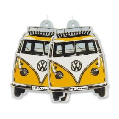 Immagine di BRISA VW Collection Volkswagen Deodorante per Auto Profumatore Fragranza Campervan T1 Bus design (Agrumi/Giallo/Set di 2)