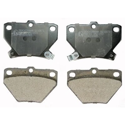 Immagine di DENCKERMANN B110871 Kit pastiglie freno Assale posteriore con segnalatore acustico usura TOYOTA: Yaris I Hatchback, Corolla IX Hatchback