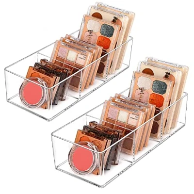 Immagine di JessLab Organizer per Cassetti, Trucco in Acrilico Espositore Gioielli Cosmetici Scrivania Guardaroba Bagno Vanity Countertop, Trasparente (3+3 Compartment)