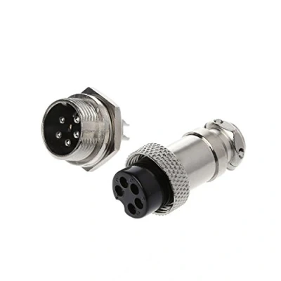 Immagine di Dabixx Spina per Aviazione Connettore Maschio e Femmina Pannello in Metallo 16mm 2/3/4/5/6/8/9 Pin GX16 5