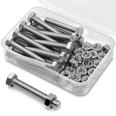 Immagine di M6 x 40mm Bullone Esagonale Bulloni e Dadi in Acciaio Inossidabile 304 Set,Viti a Macchina (Bullone 20pz, 20pz)