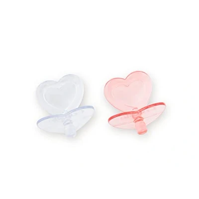 Immagine di Corolle Accessorio ciuccio a forma di cuore per bambole da 14 17 pollici, confezione 2, trasparente/rosa (140370)