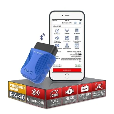 Immagine di Scanner OBD2 Wireless Bluetooth per iOS, iPhone/Android Strumento di scansione diagnostico Automatico Test guasto del Veicolo Lettore codice Tutti i Veicoli protocollo OBDII