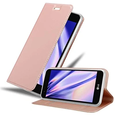 Immagine di Cadorabo Custodia Libro per LG K4 2017 in CLASSY ORO ROSA con Vani di Carte, Funzione Stand e Chiusura Magnetica Portafoglio Cover Case Wallet Book Etui Protezione