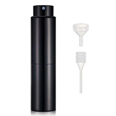 Immagine di MELLIEX Atomizzatore di profumo, Nebulizzatori porta profumo Bottiglia spruzzo da viaggio portatile dopobarba con pipetta e imbuto, 20 ml, Nero