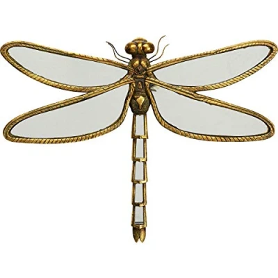 Immagine di Kare Design Decorazione da parete Dragonfly Mirror, oro/a specchio, 35cm, libellula, riflessi di luce, stile giungla