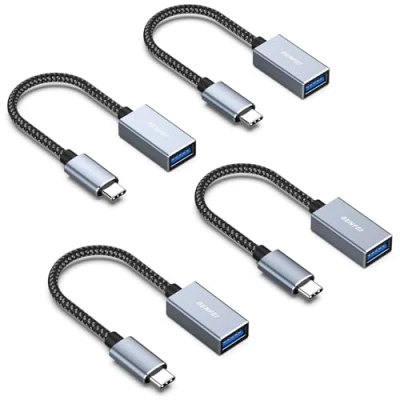 Immagine di BENFEI adattatore USB C a 3.0 4 confezione, Type 3.0, compatibile per iPhone 15 Pro/Max MacBook Pro/Air 2023 iPad Pro iMac S23 XPS 17 e altro, Grigio