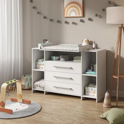 Immagine di Vicco fasciatoio Oskar, Bianco, 143 x 100 cm XL con cassetti