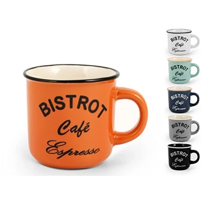 Immagine di HOME 6 tazze caffe&#039; in stoneware bistrot senza piatto cc120
