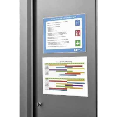Immagine di Magnetoplan 1120100 Tasca magnetica per documenti Trasparente, Bianco (L x A) 230 mm 5 DIN A4