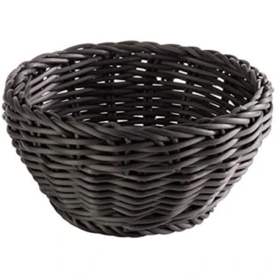Immagine di APS Basket rotondo &quot;Profi Line&quot;, cestino/pane nero in vimini, cestino polipropilene, diametro Ø 16 cm, altezza 8 cm