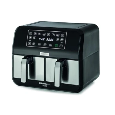 Immagine di KENWOOD kHealthy Fry Twin Airfryer, 8 l (2 x 4 l), doppia camera, programmi, funzione Dual Cook &amp; Sync, display touch, antiaderente, fino a 200, timer (fino 60 min) e di essiccazione 24