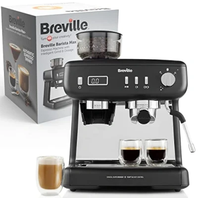 Immagine di Breville Barista Max+ Macchina per caffè espresso con macinino intelligente e dosaggio, montalatte integrato, tester di precisione estrazione, pompa a 15 bar, nero
