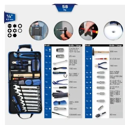 Immagine di KS TOOLS BT024064 Kit attrezzi 58 6,3 (1/4&quot;) Quadrato