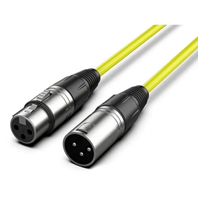 Immagine di Audibax Silver Cavo XLR Maschio a Femmina Lunghezza 6 Metri Connettori OFC ad Alta Trasmissione del Segnale Rivestito in PVC Isolamento Massimo Diametro mm Colore Giallo